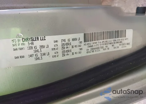 2008 Dodge Grand Caravan Se z USA, uszkodzony, nr VIN 1D8HN44H68B170361